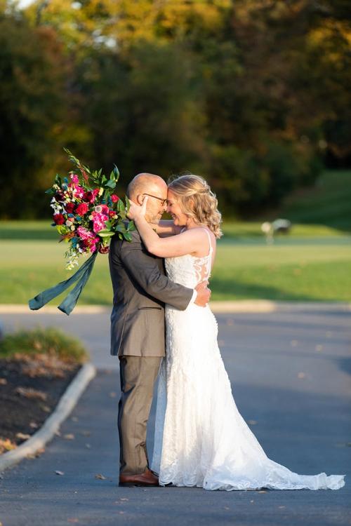 Tom and Chantelle's Jewel-Toned Florals at Scioto Reserve Best Wedding Florist Ohio