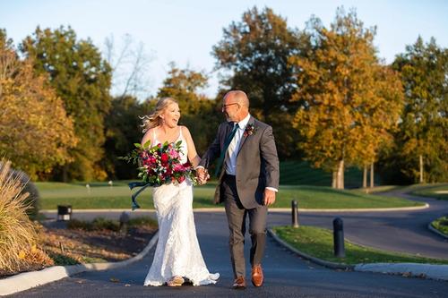 Tom and Chantelle's Jewel-Toned Florals at Scioto Reserve Best Wedding Florist Ohio