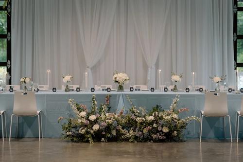 Bailey and Tyler's Cool Pastels at Retreat 21 Best Wedding Florist Ohio