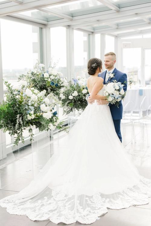 Melanie and Kyle's Flower-Filled Rooftop Celebration Best Wedding Florist Ohio