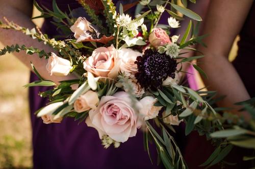 Natural, Mauve-Toned Florals at Magnolia Hill Farm Best Wedding Florist Ohio