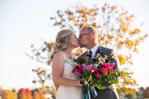Tom and Chantelle's Jewel-Toned Florals at Scioto Reserve Best Wedding Florist Ohio