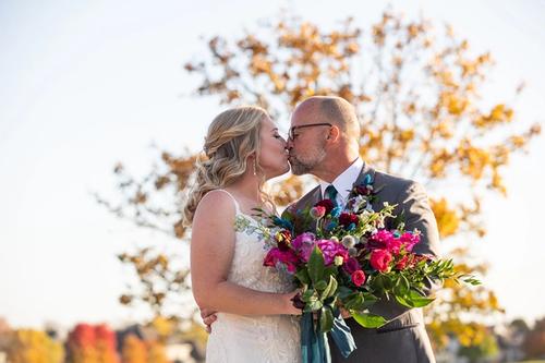 Tom and Chantelle's Jewel-Toned Florals at Scioto Reserve Best Wedding Florist Ohio