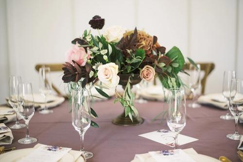 Natural, Mauve-Toned Florals at Magnolia Hill Farm Best Wedding Florist Ohio