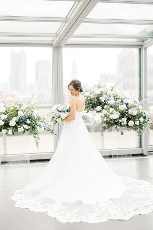 Melanie and Kyle's Flower-Filled Rooftop Celebration Best Wedding Florist Ohio