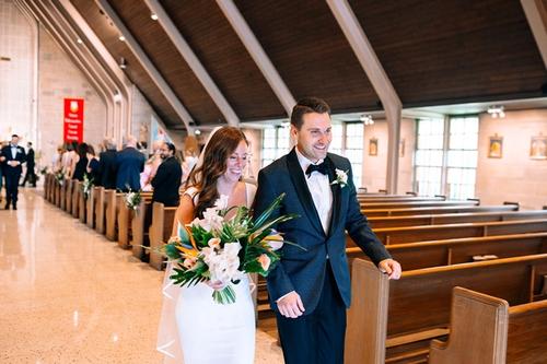 Modern Tropical Florals for Ben & Paulina at High Line Car House Best Wedding Florist Ohio