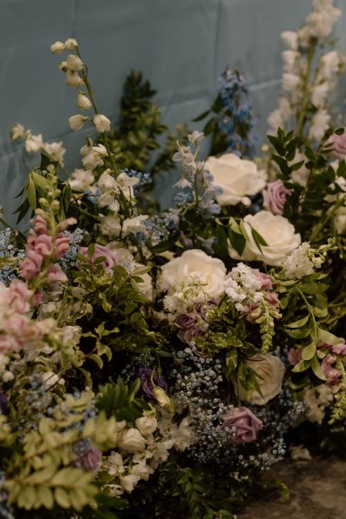 Bailey and Tyler's Cool Pastels at Retreat 21 Best Wedding Florist Ohio