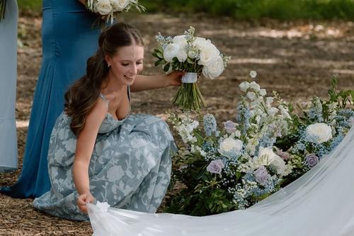 Bailey and Tyler's Cool Pastels at Retreat 21 Best Wedding Florist Ohio