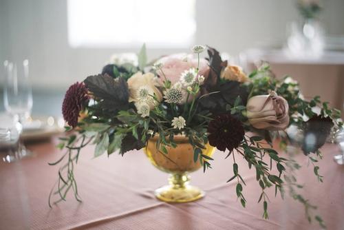 Natural, Mauve-Toned Florals at Magnolia Hill Farm Best Wedding Florist Ohio