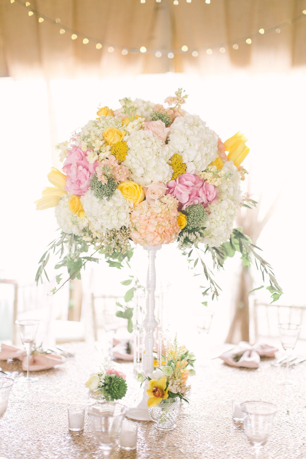 Jorgensen Farms Wedding candelabra flowers