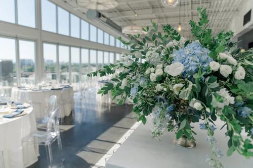 Cool Blues on the Rooftop Venue, Revery Best Wedding Florist Ohio