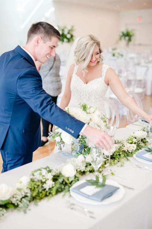 Bonnie and Joey's Clean Whites with a Touch of Something Blue at the Columbus Museum of Art Best Wedding Florist Ohio