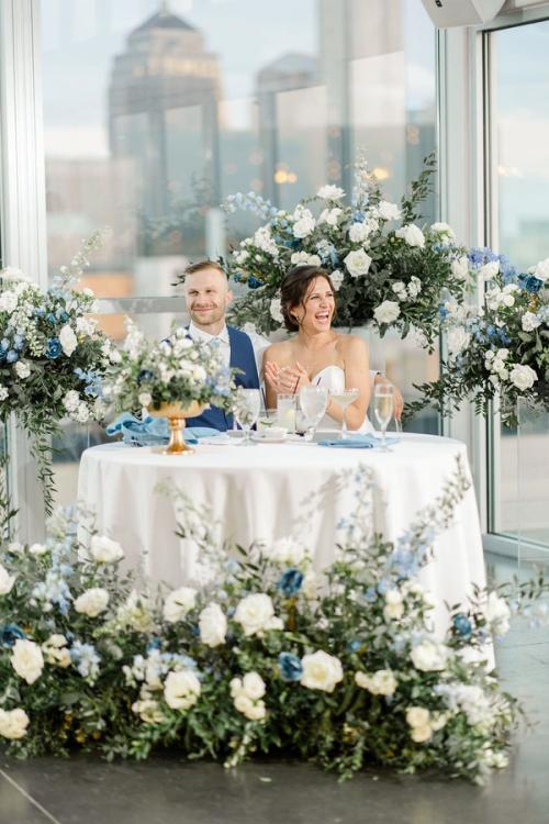 Melanie and Kyle's Flower-Filled Rooftop Celebration Best Wedding Florist Ohio