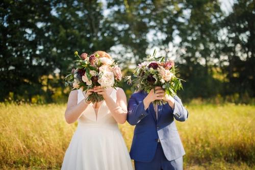 Natural, Mauve-Toned Florals at Magnolia Hill Farm Best Wedding Florist Ohio