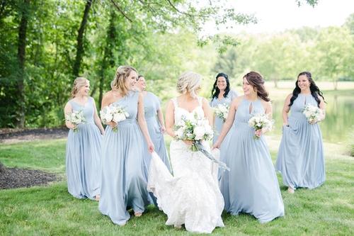 Bonnie and Joey's Clean Whites with a Touch of Something Blue at the Columbus Museum of Art Best Wedding Florist Ohio