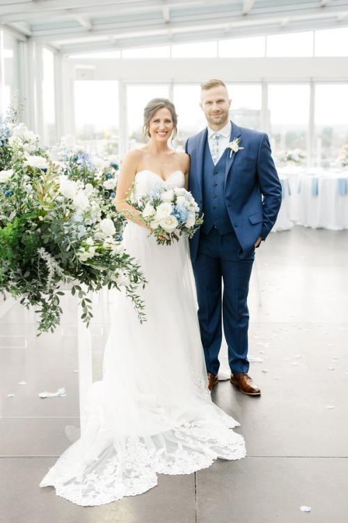 Melanie and Kyle's Flower-Filled Rooftop Celebration Best Wedding Florist Ohio