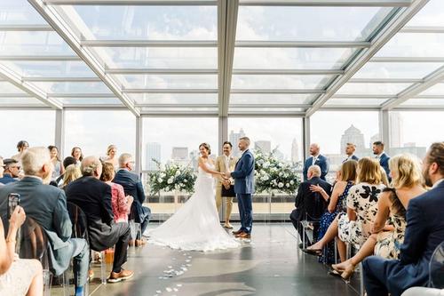 Melanie and Kyle's Flower-Filled Rooftop Celebration Best Wedding Florist Ohio