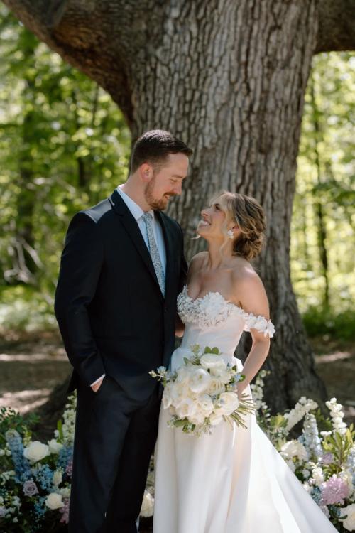 Bailey and Tyler's Cool Pastels at Retreat 21 Best Wedding Florist Ohio