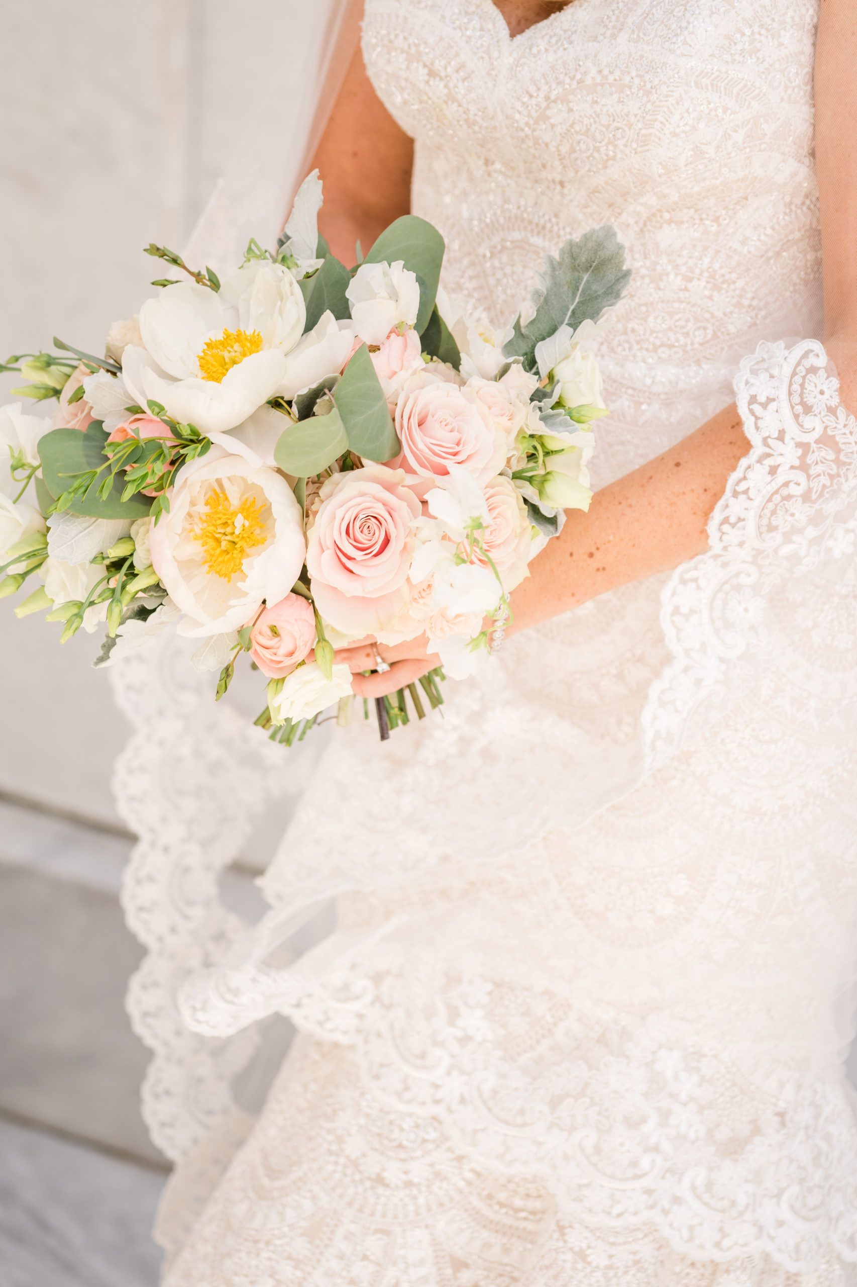 Summery Pastels photographed at The Ohio Statehouse Best Wedding Florist Ohio