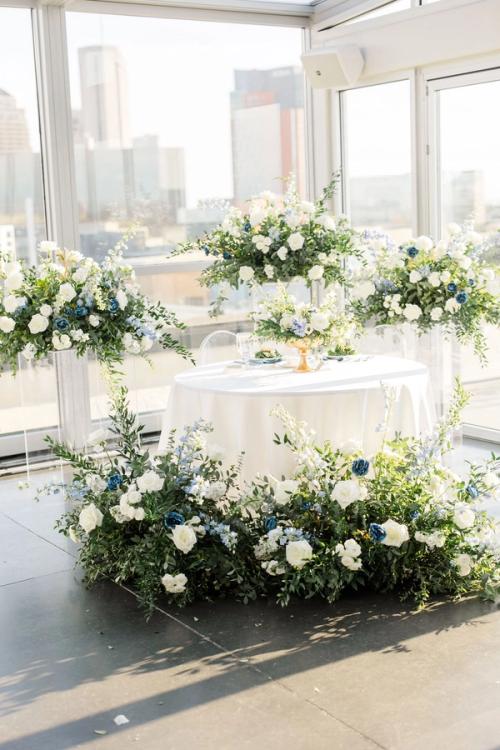 Melanie and Kyle's Flower-Filled Rooftop Celebration Best Wedding Florist Ohio