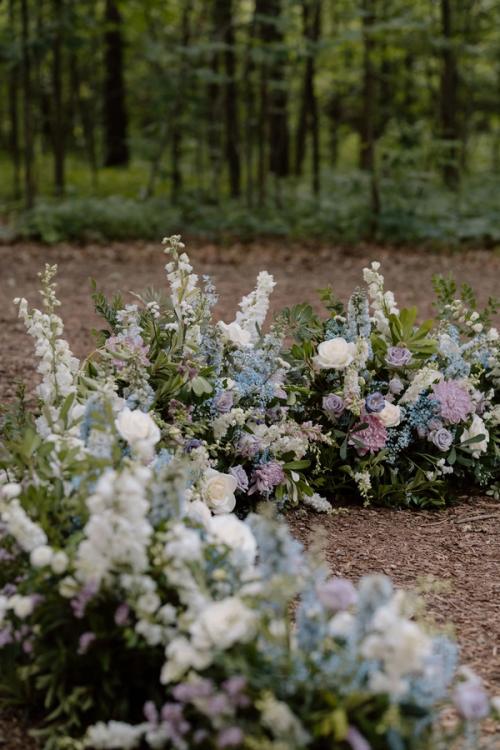 Bailey and Tyler's Cool Pastels at Retreat 21 Best Wedding Florist Ohio