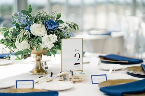 Cool Blues on the Rooftop Venue, Revery Best Wedding Florist Ohio