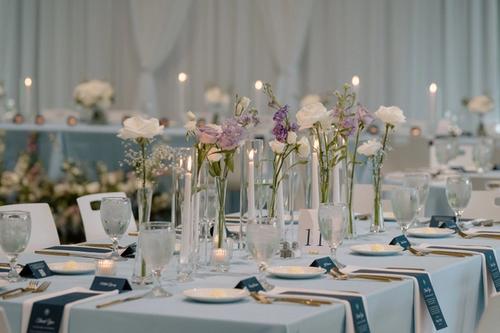 Bailey and Tyler's Cool Pastels at Retreat 21 Best Wedding Florist Ohio