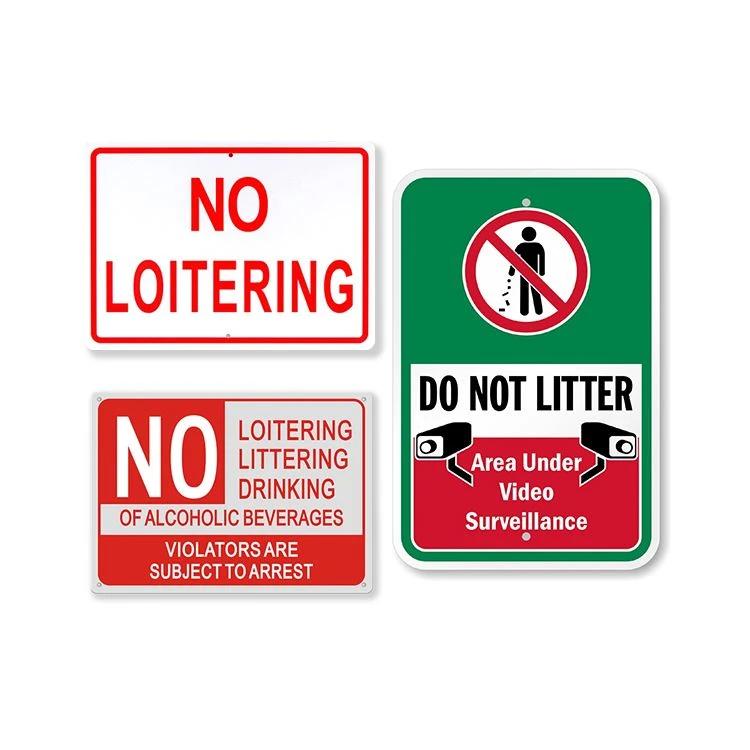 No Loitering Metal Reflective Sign