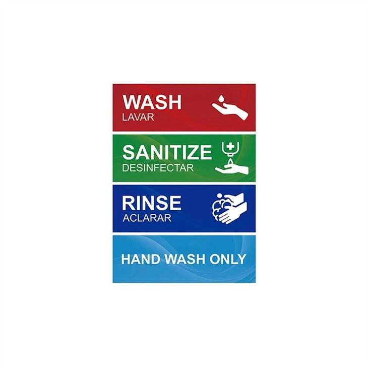 Wash Rinse Sanitize Sink Labels