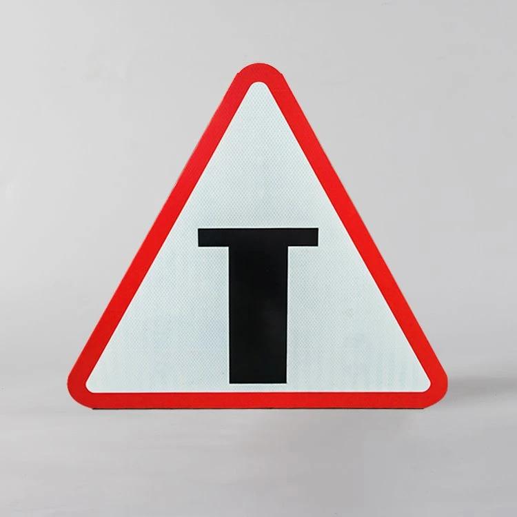 Triangle Road Sign At Intersection