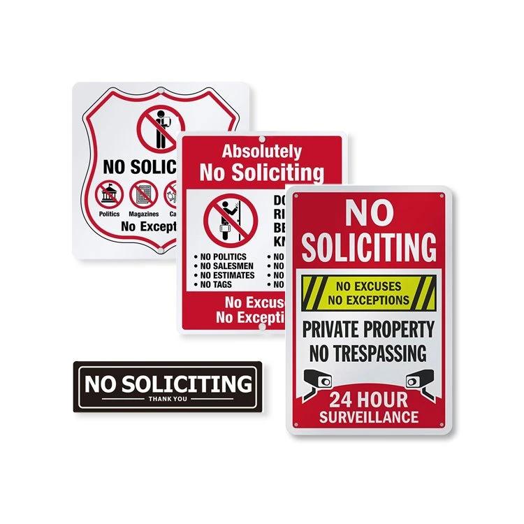 No Soliciting Metal Yard Sign