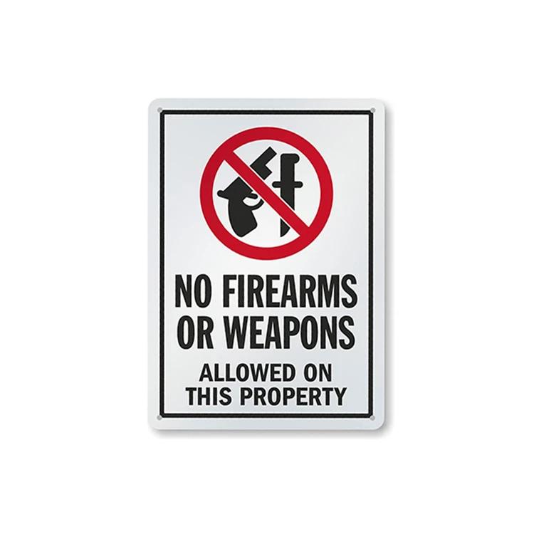No Firearms Or Weapons Allowed Sign