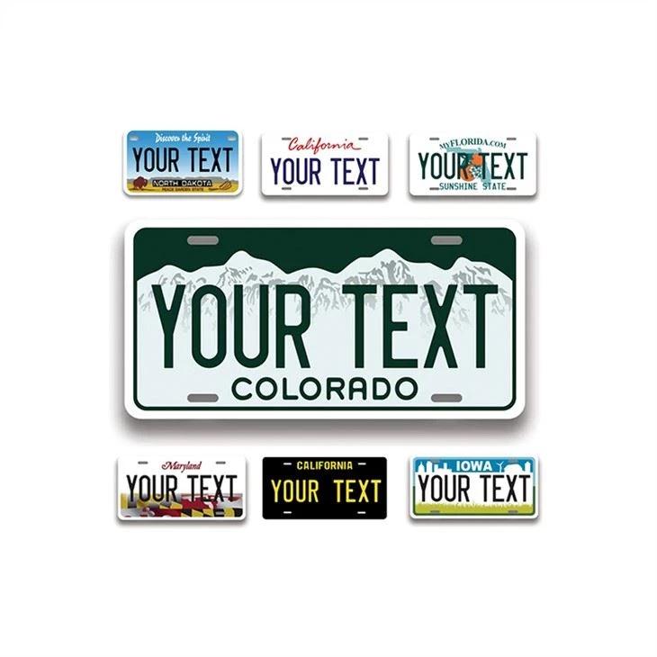 Custom Text Aluminum License Plate