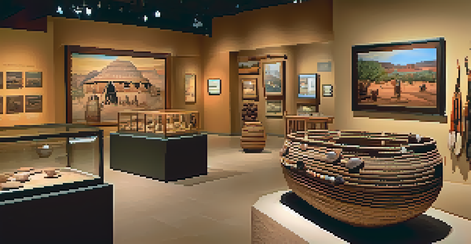 An interactive exhibit showcasing Native American artifacts in the Sedona Heritage Museum.