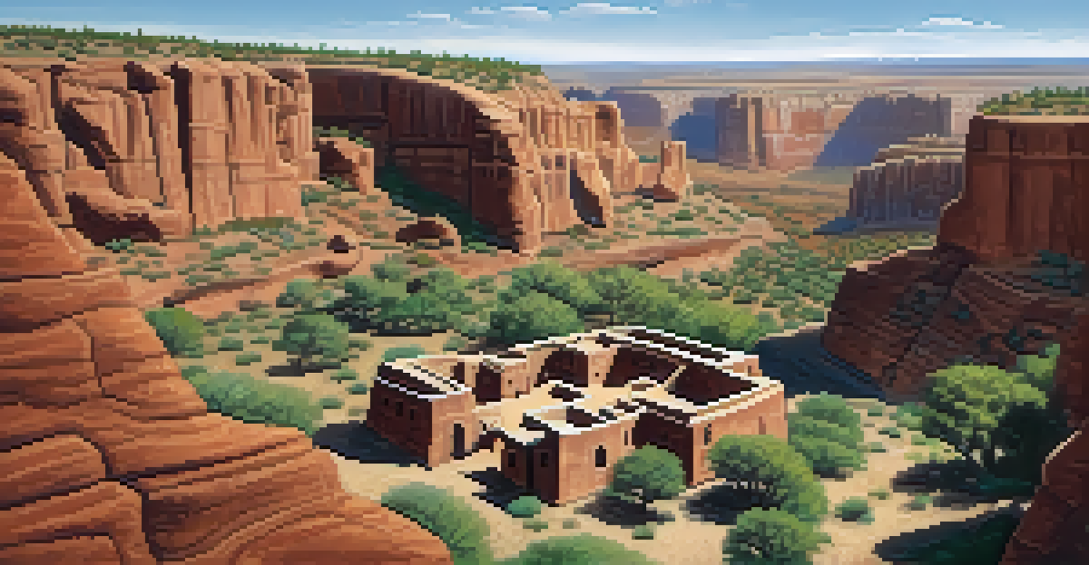 Aerial view of Palatki Heritage Site with ancient cliff dwellings and surrounding landscape.