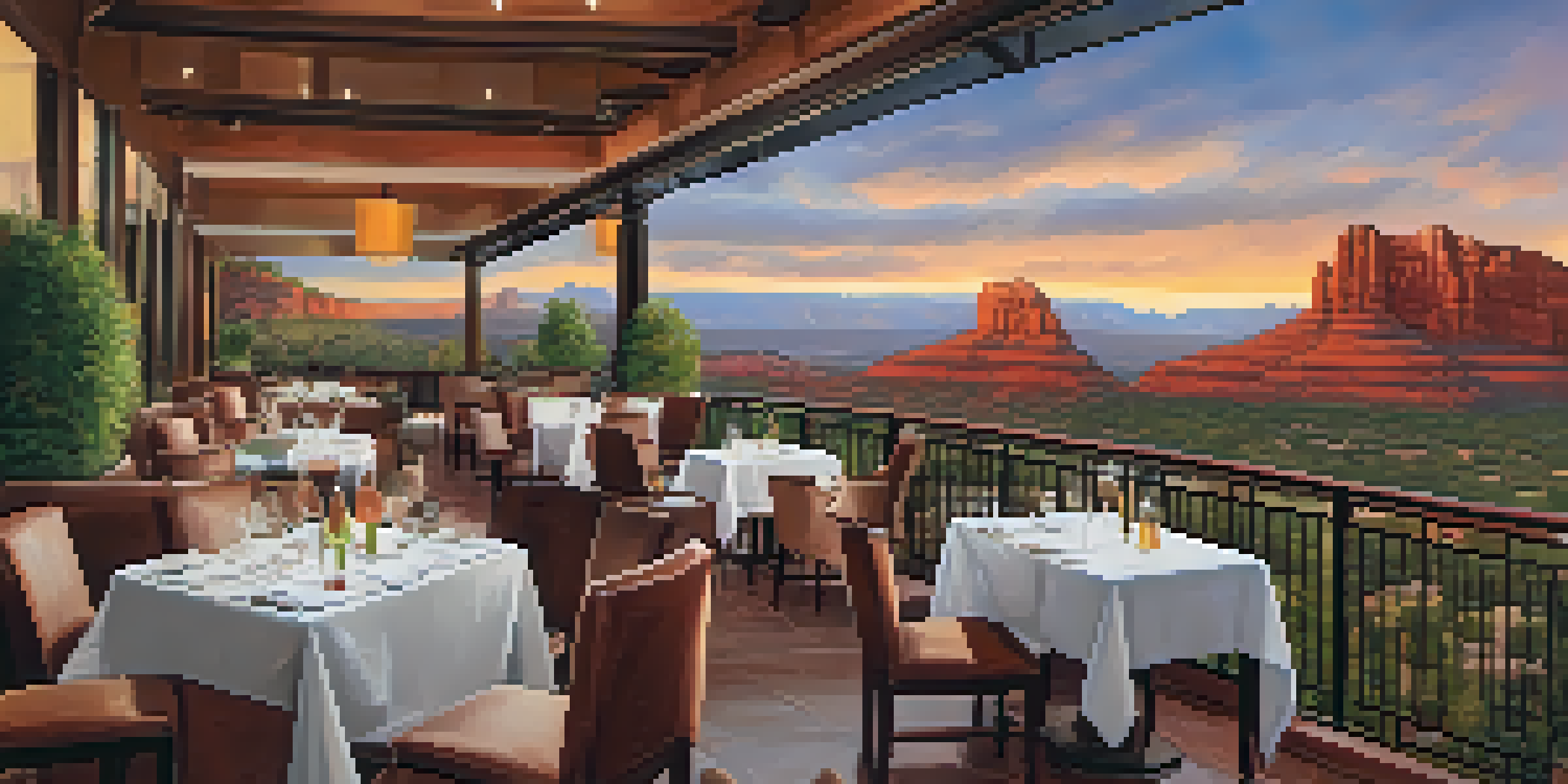 Rooftop view at The Hudson with a sunset and guests enjoying food and drinks.