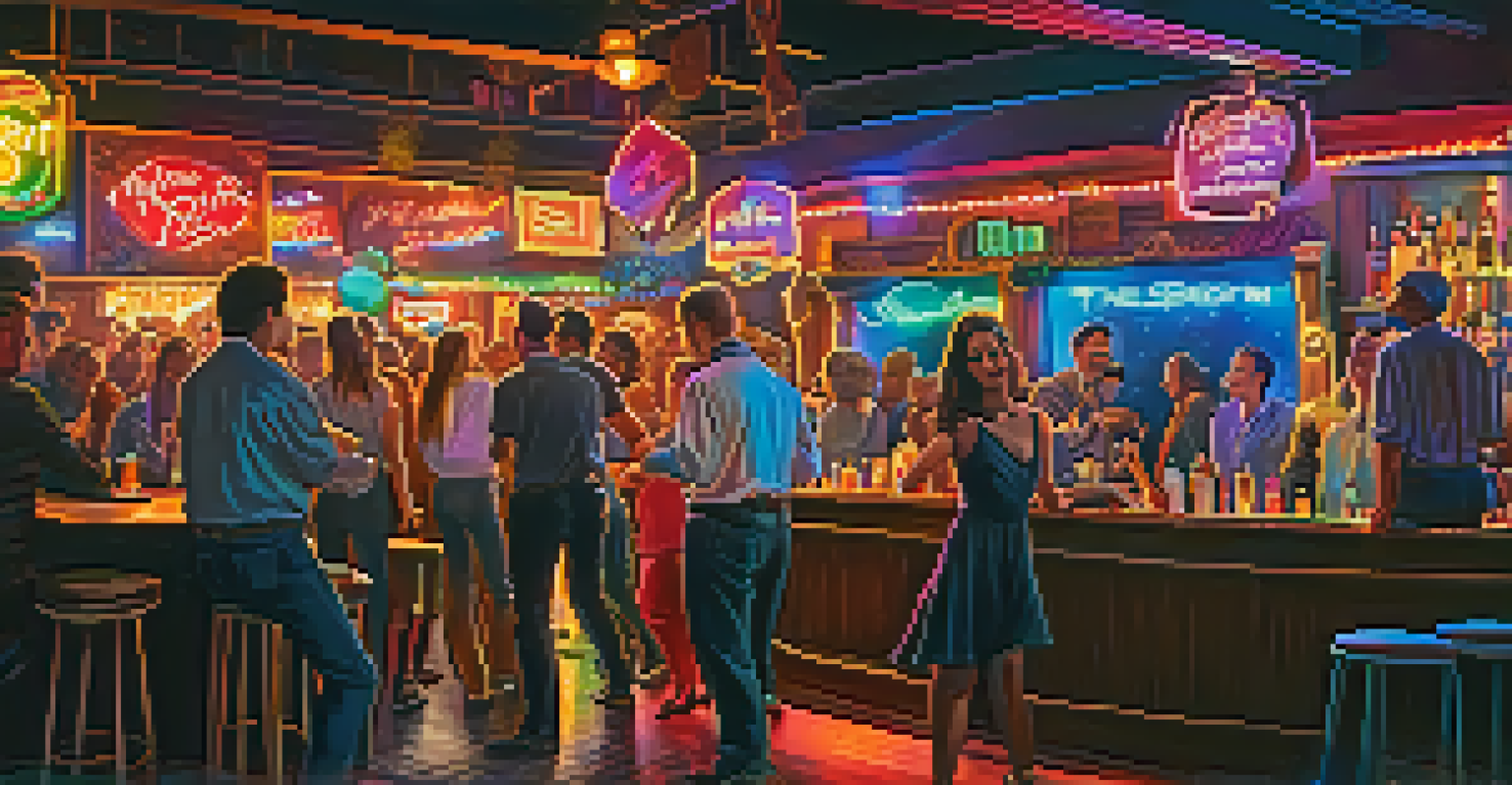 Interior of The Spirit Room with vintage decor and people enjoying live music.