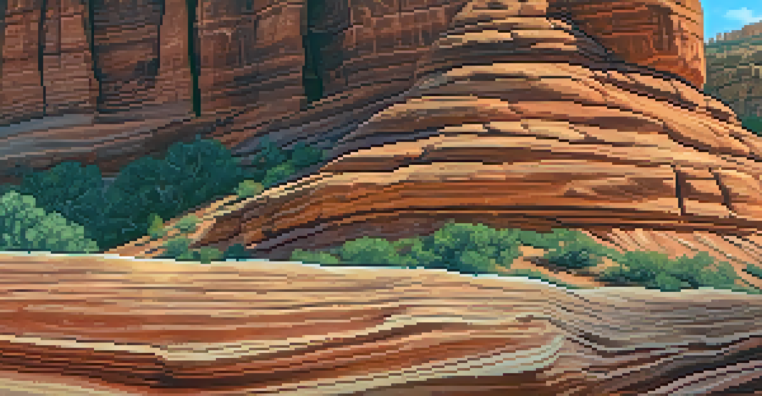 A close-up view of the intricate textures and colors of Sedona's red rocks.