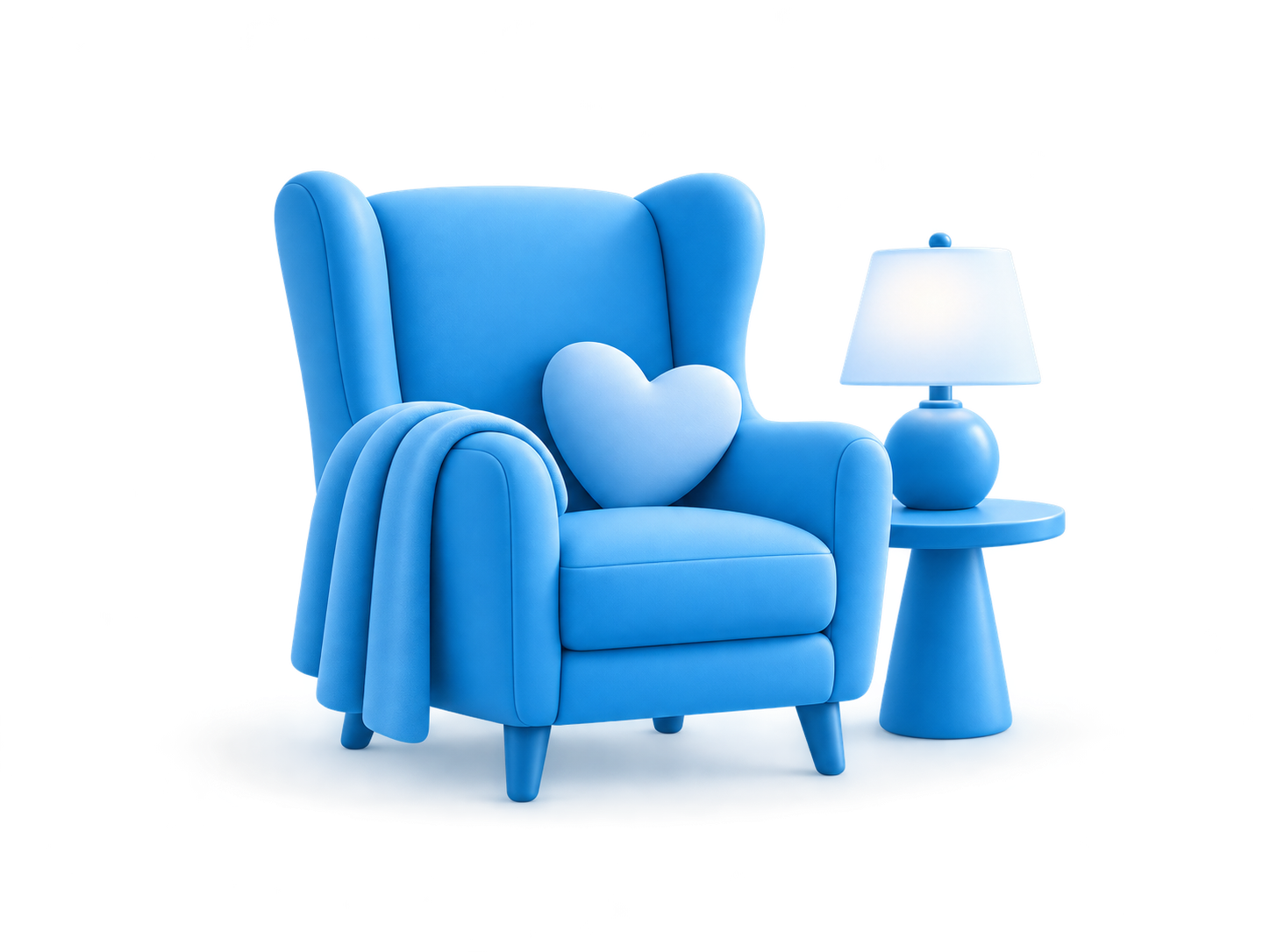 Illustration of a heart and leaves representing comfort, dignity and supportive care.