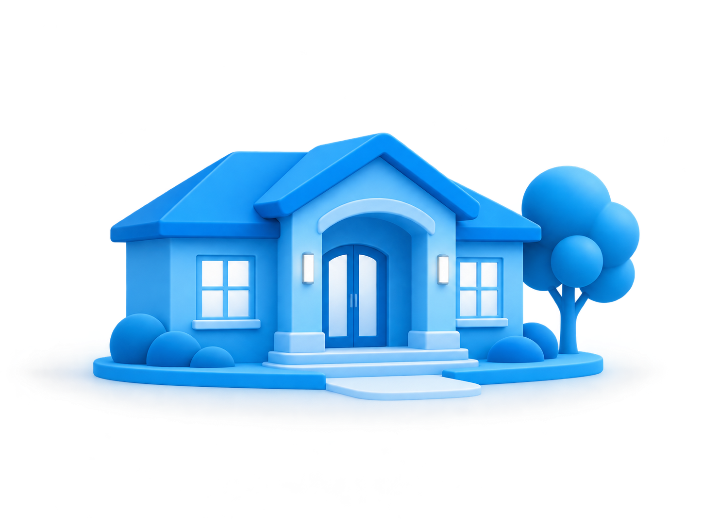 Illustration of a welcoming senior residence with care and healthcare symbols.