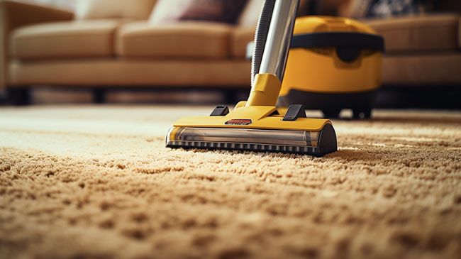 Carpet cleaning in a commercial interior