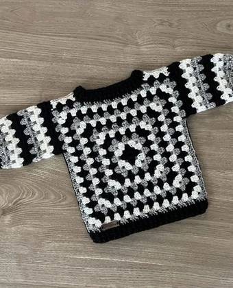 Handmade Granny Square Crochet Sweater and trousers