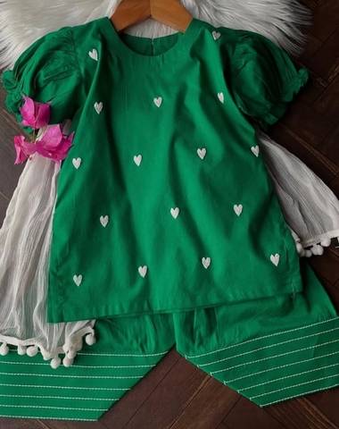 3 pcs girls green dresse