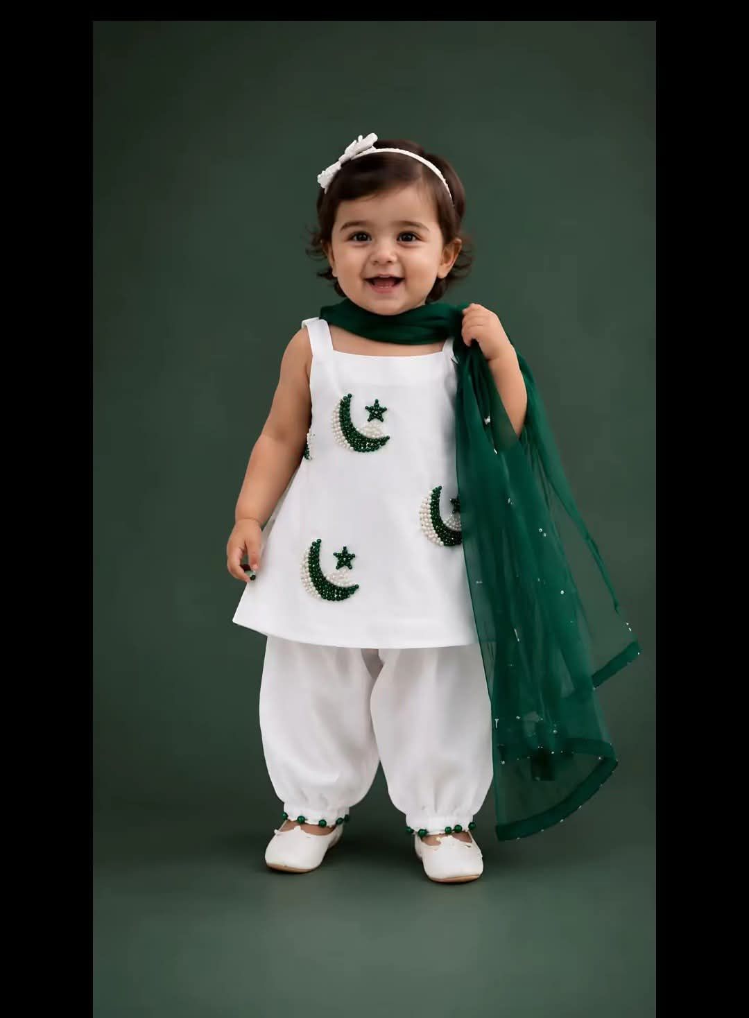 Baby Girls Independence Day  Moon & Star Dress Set 