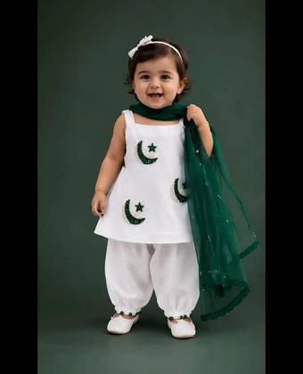Baby Girls Independence Day Moon & Star Dress Set