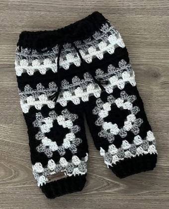 Handmade Granny Square Crochet Sweater and trousers