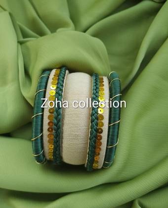Handmade Thread Gota Work Bangles for Women – New Design Silk Thread Chooriyan, Traditional Pakistani Jewelry
