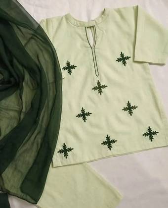 Hand embroidry 3 pcs kids dress