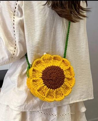 Crochet sunflower bag