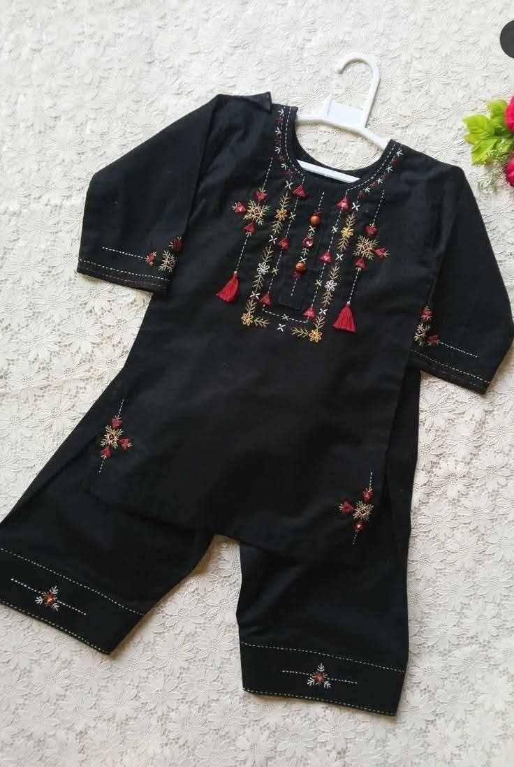 Kids Handmade Thread Work Dress